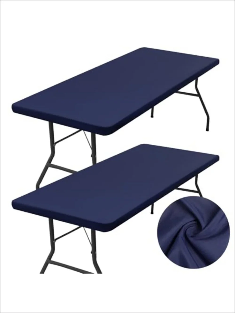 2 Pack Fitted Tablecloth Rectangle Elastic Edge Polyester Water Resistant